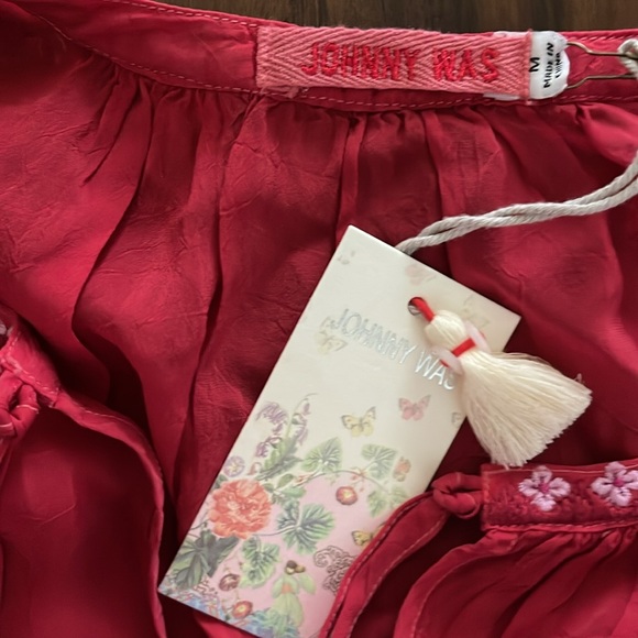 New Johnny Was Zadonia Floral Tassel Tie Blouse - Picture 11 of 16